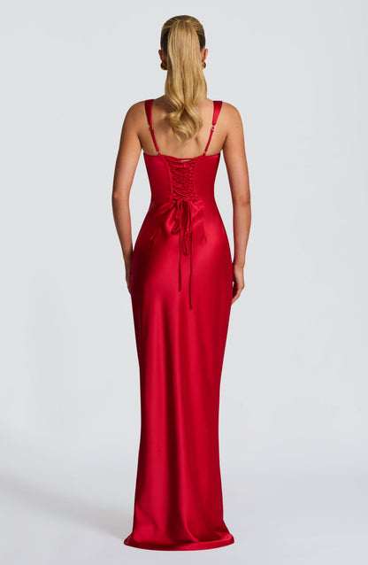 Calanthe Maxi Vestido - Vermelho