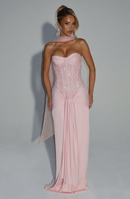 Vestido Comprido Carina - Rosado