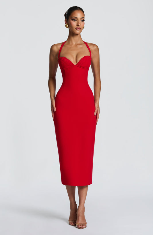 Vestido Midi Cassia - Vermelho