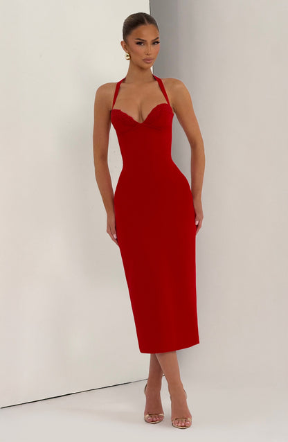 Vestido Midi Cassia - Vermelho