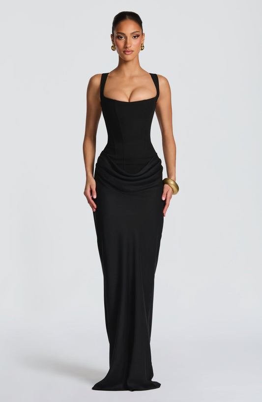Vestido comprido Cornelia - Preto