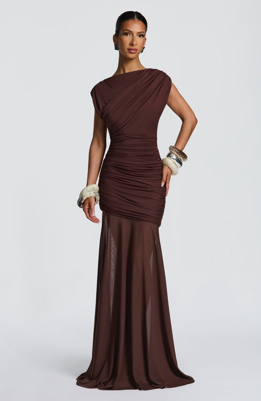 Demelza Maxi Dress - Castanho Ameixa