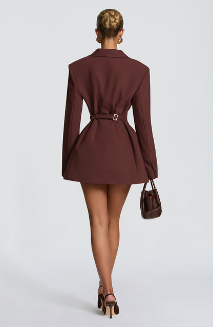 Mini Vestido Elvira - Castanho Ameixa