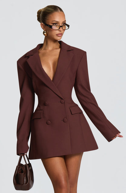 Mini Vestido Elvira - Castanho Ameixa