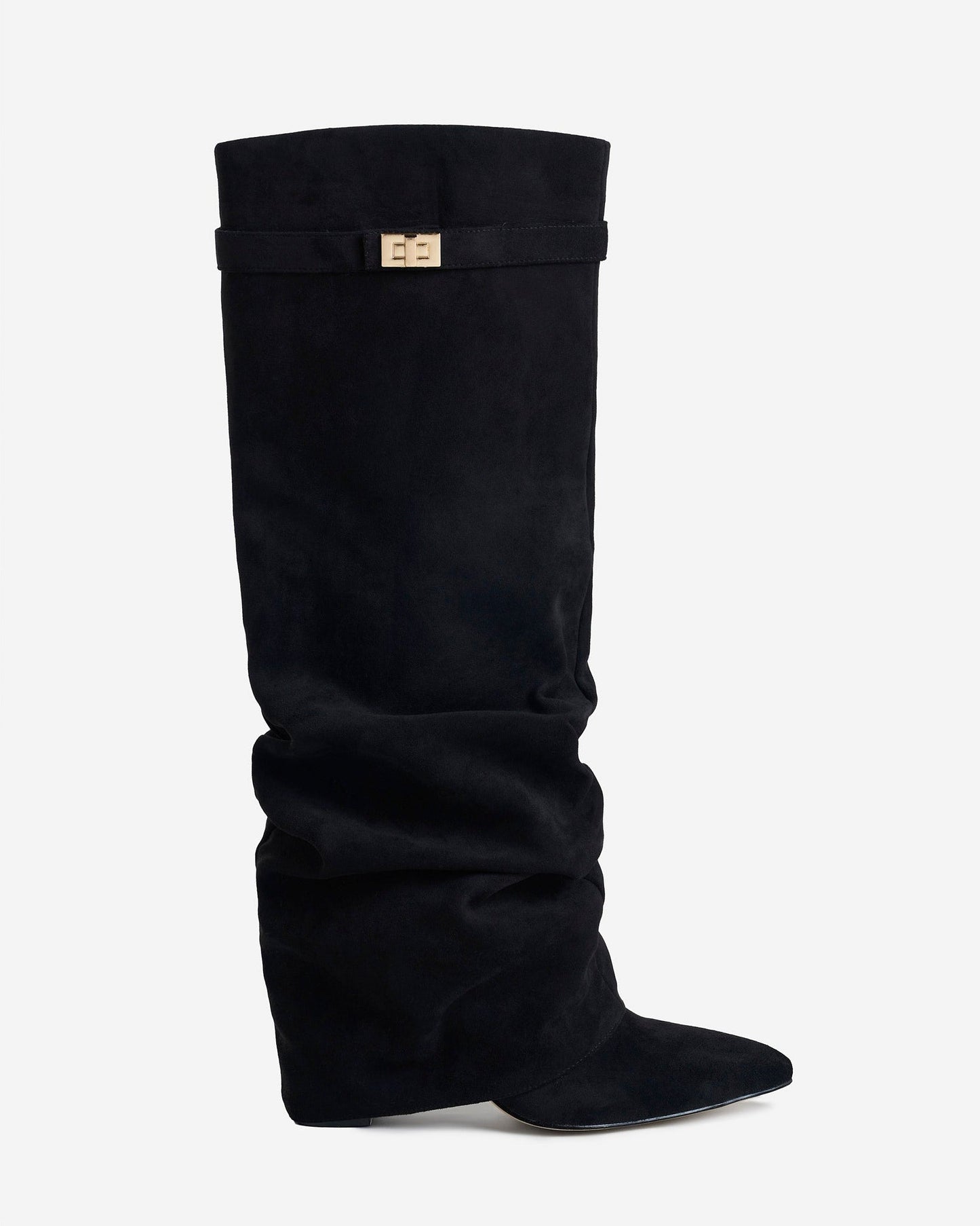 Botas de cano alto Lavista Slouchy de camurça – Preto