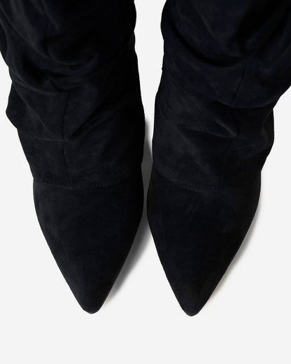 Botas de cano alto Lavista Slouchy de camurça – Preto