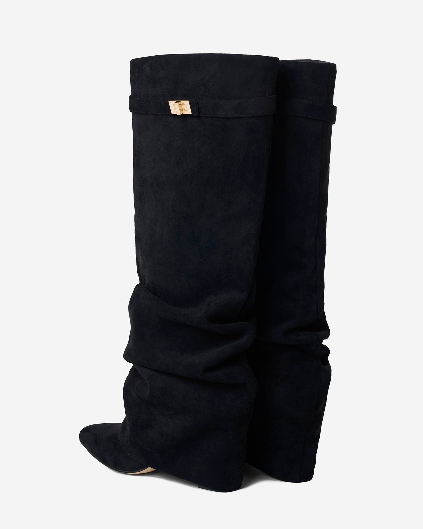 Botas de cano alto Lavista Slouchy de camurça – Preto