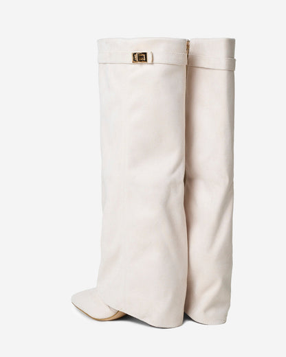 Botas de cano alto Lavista Suede - Creme
