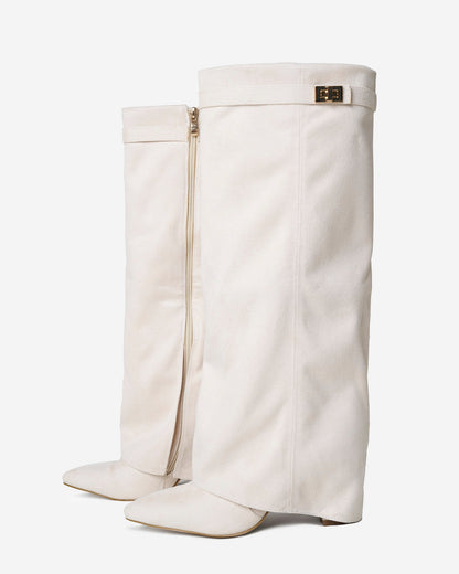 Botas de cano alto Lavista Suede - Creme