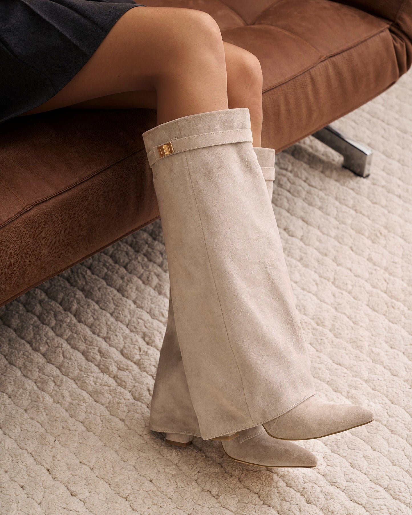 Botas de cano alto Lavista Suede - Taupe