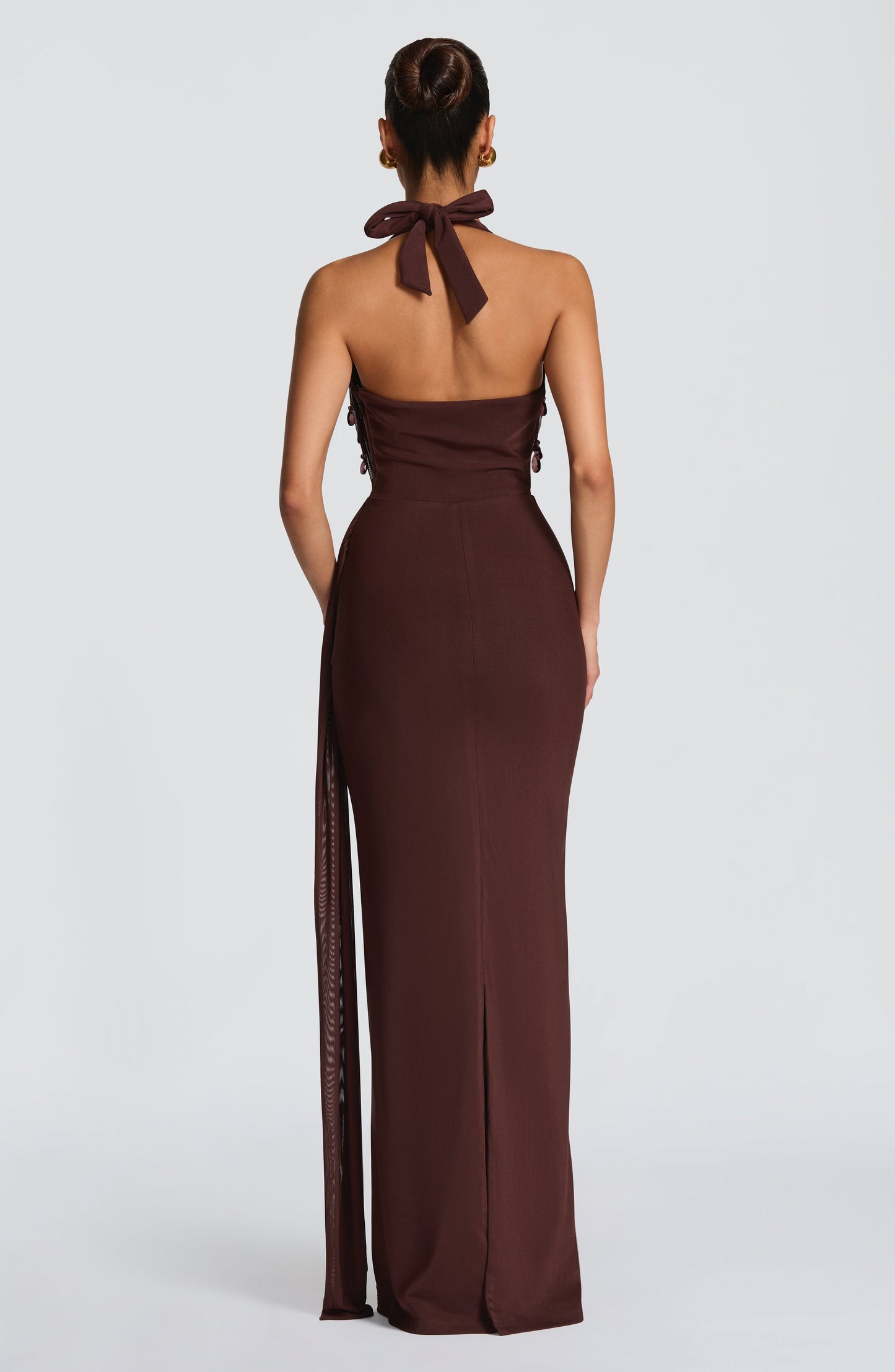 Vestido Comprido Fabia - Castanho Ameixa