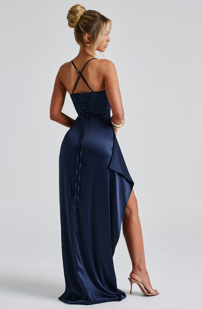 Vestido Comprido Helen - Azul-Marinho
