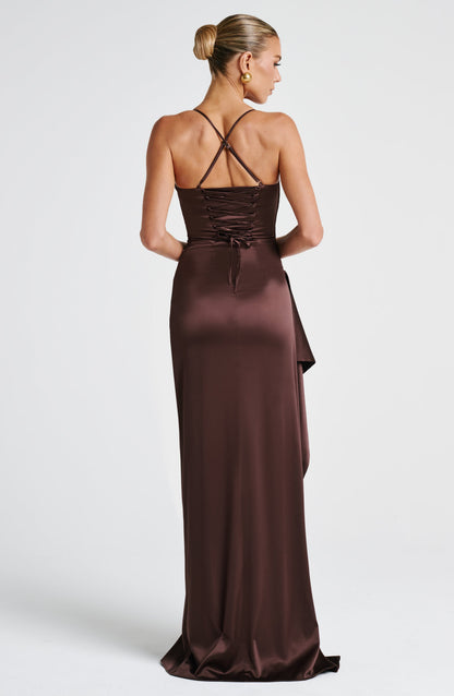 Vestido Maxi Helen - Castanho Ameixa