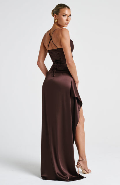 Vestido Maxi Helen - Castanho Ameixa