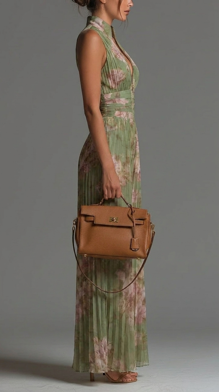 Íris Essência – Macacão de Chiffon Floral Plissado