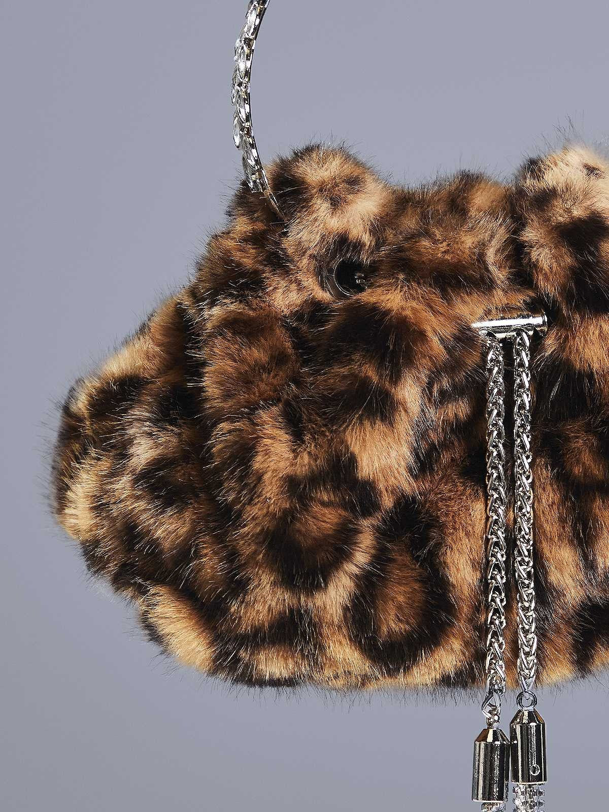 Mala de Pelo Sintético de Leopardo Adaja