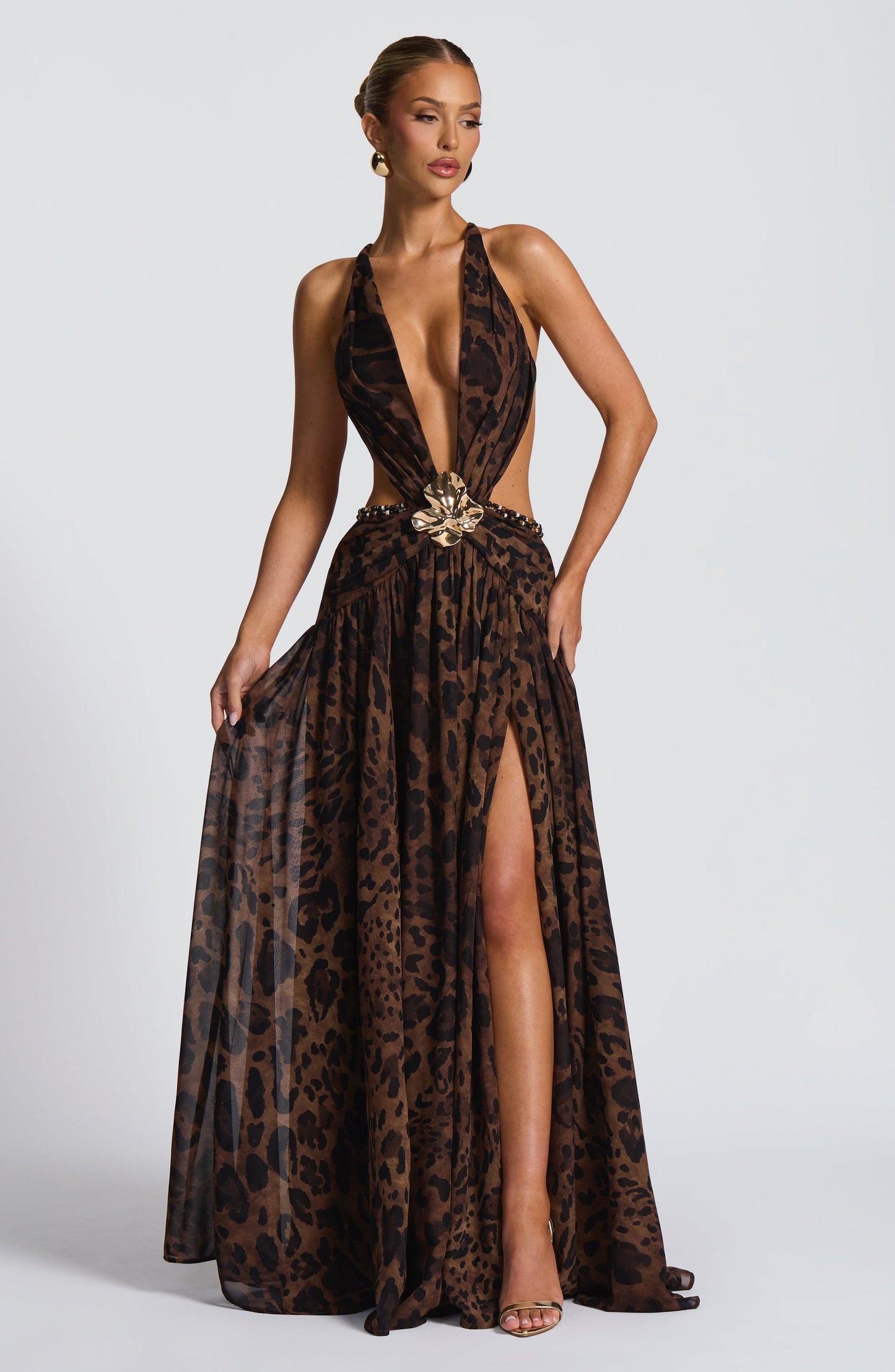 Vestido Maxi Indiana - Padrão Leopardo