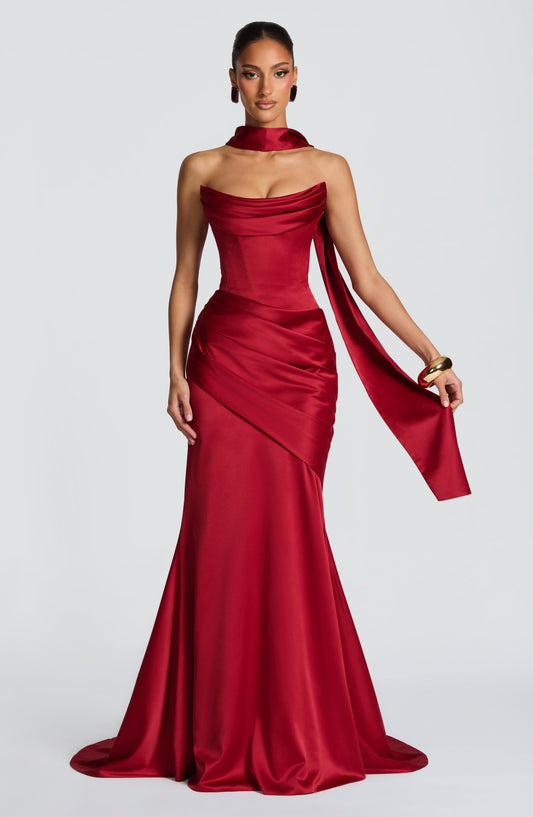 Kensington Maxi Dress - Vermelho Escuro