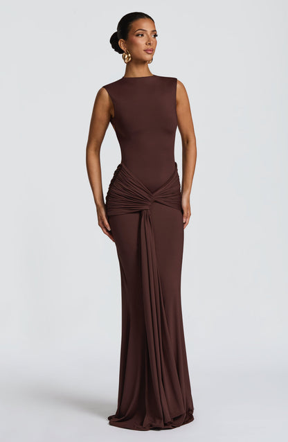 Vestido Maxi Lorenza - Castanho Ameixa