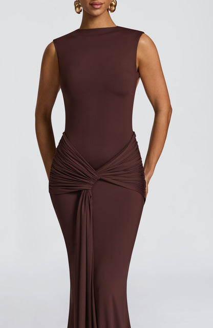 Vestido Maxi Lorenza - Castanho Ameixa