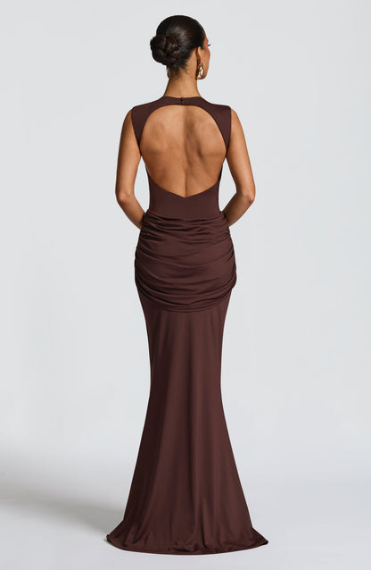 Vestido Maxi Lorenza - Castanho Ameixa