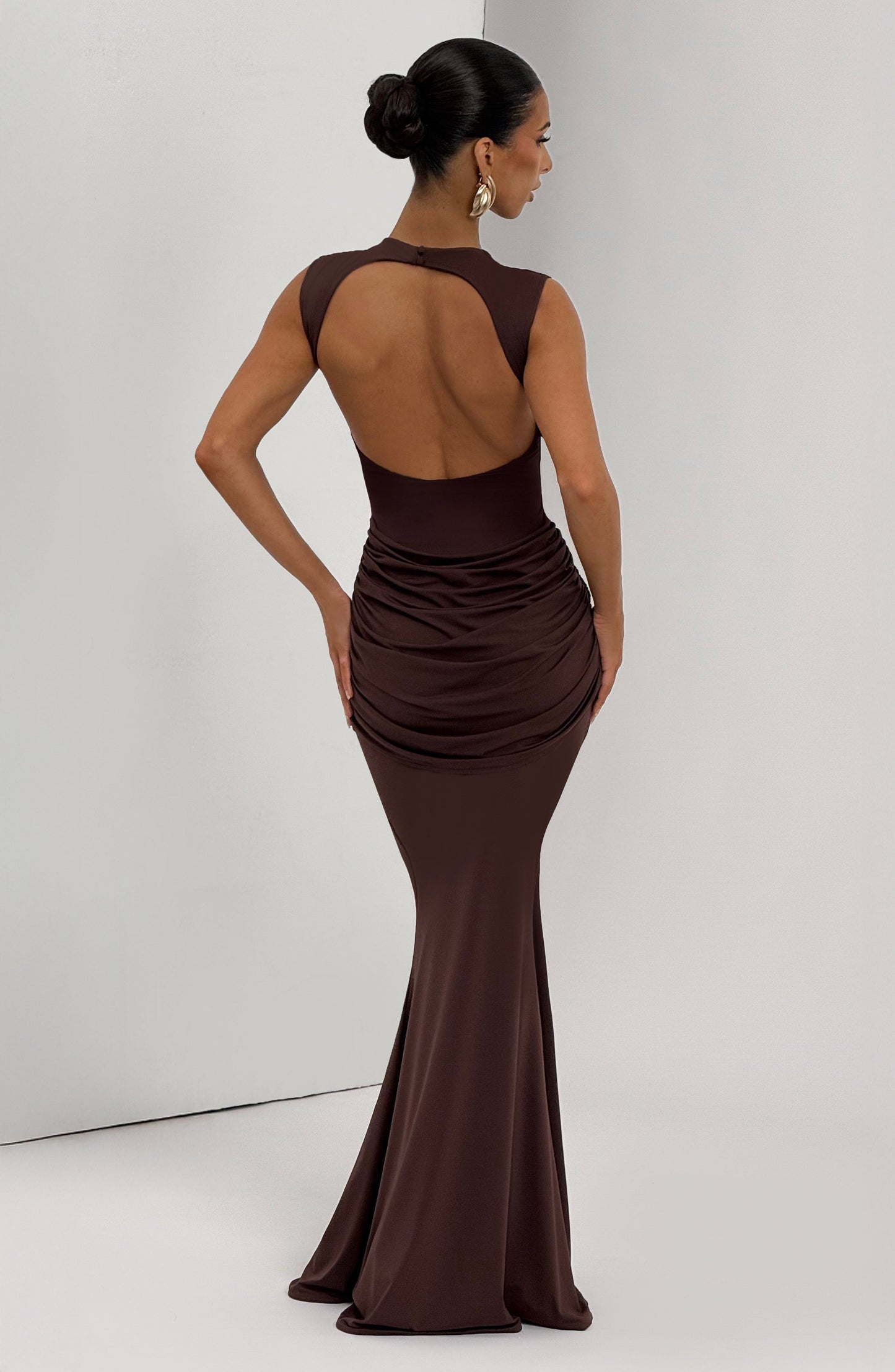 Vestido Maxi Lorenza - Castanho Ameixa