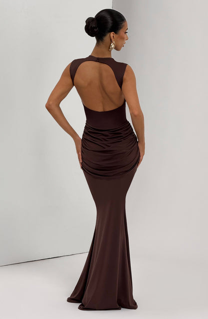 Vestido Maxi Lorenza - Castanho Ameixa