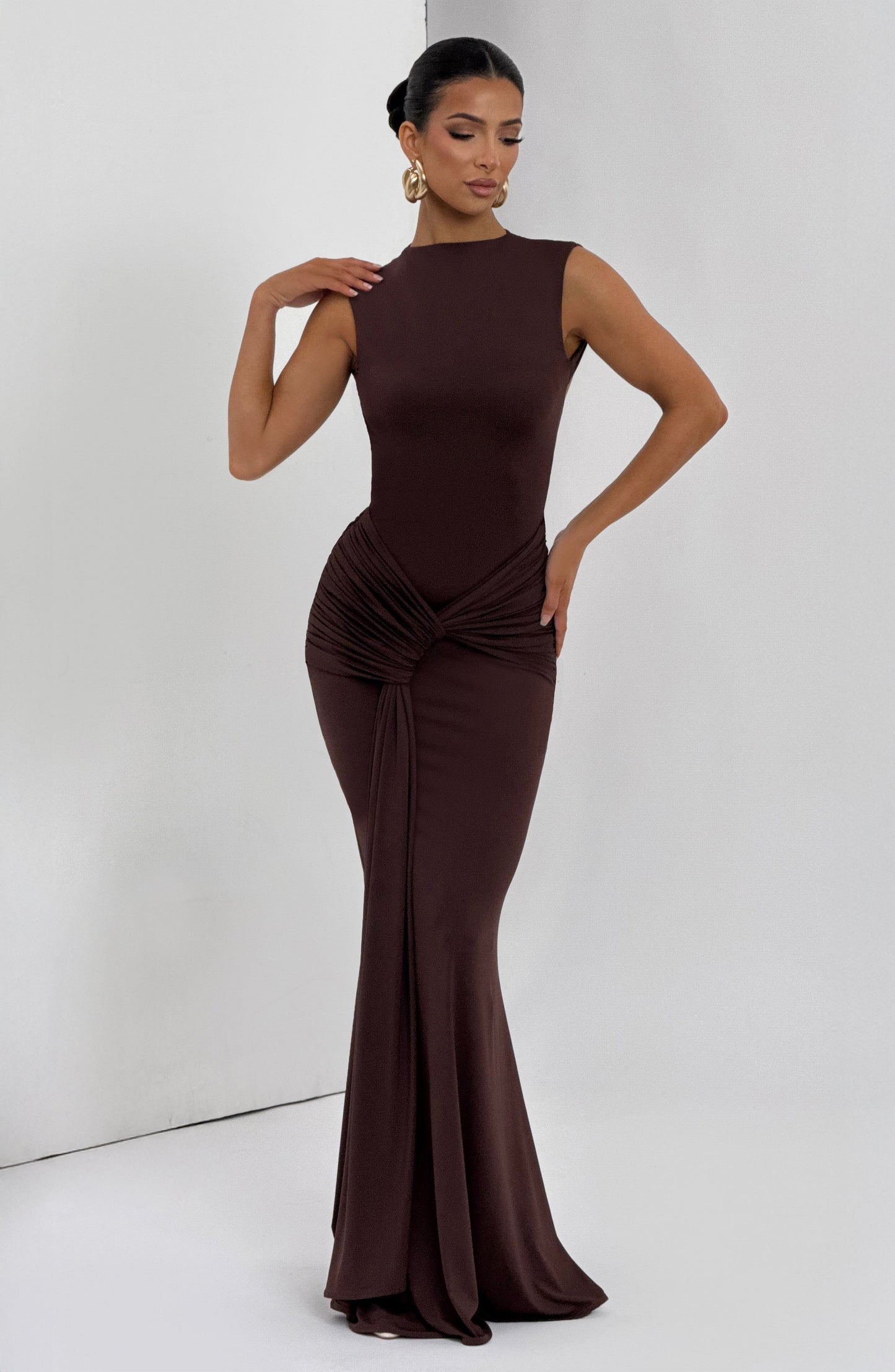 Vestido Maxi Lorenza - Castanho Ameixa