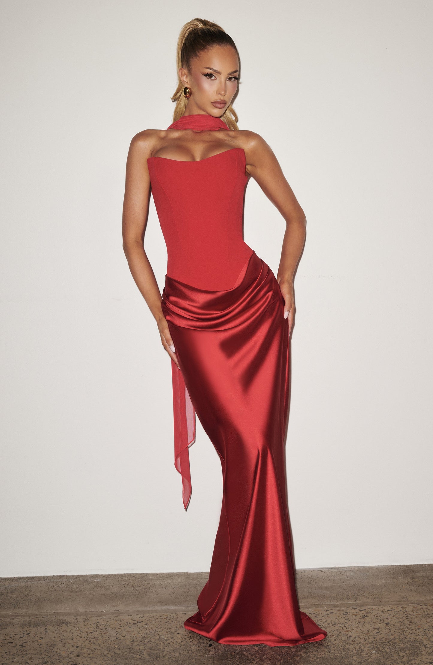 Vestido comprido Maggie - Vermelho