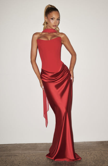 Vestido comprido Maggie - Vermelho