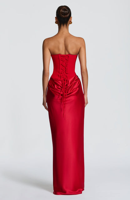 Vestido comprido Maggie - Vermelho