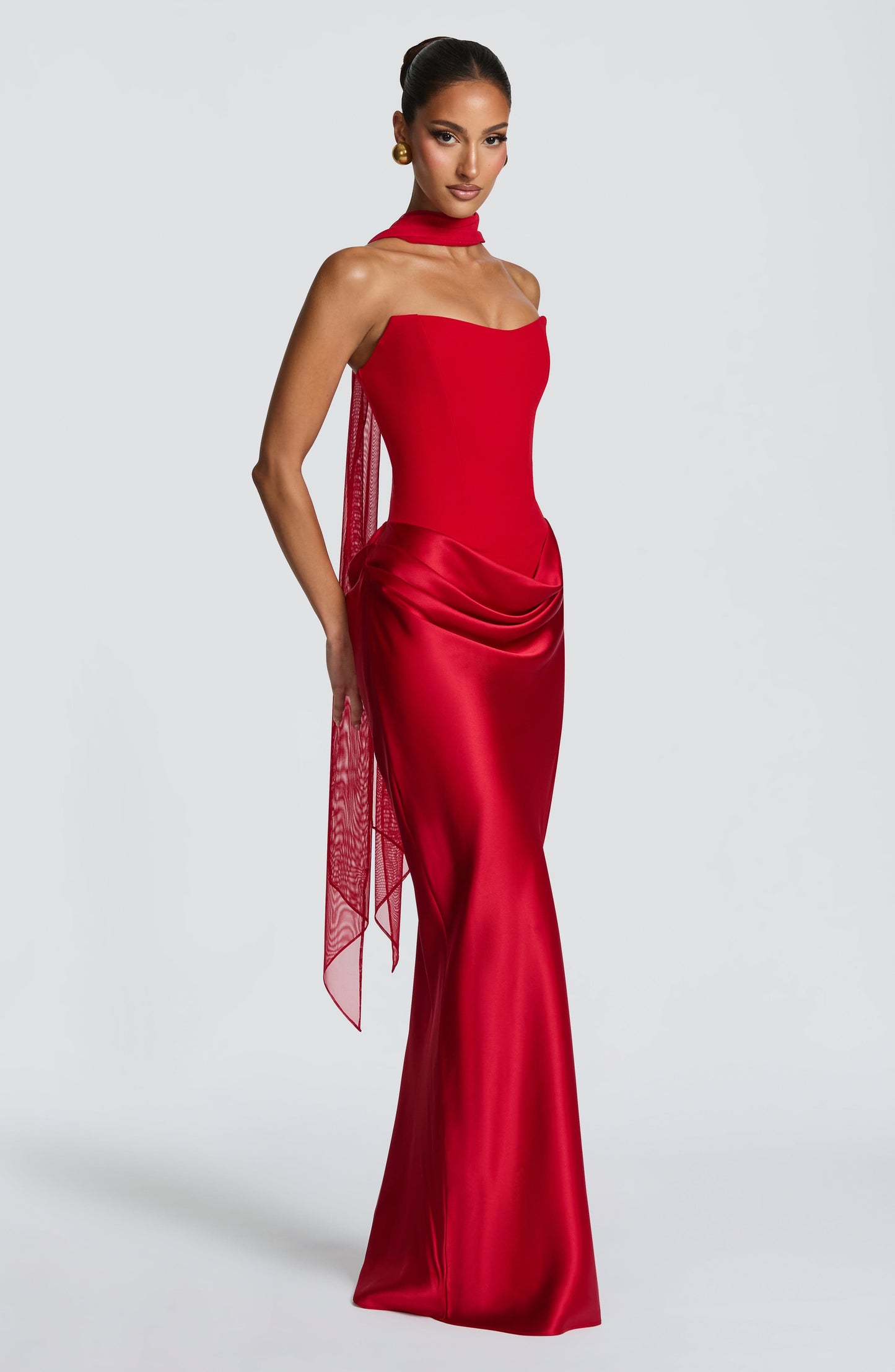 Vestido comprido Maggie - Vermelho