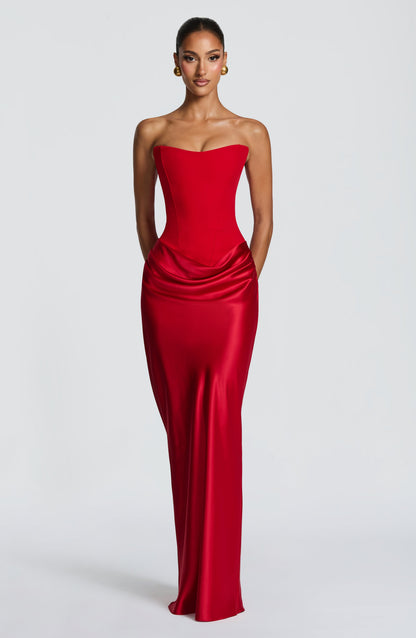 Vestido comprido Maggie - Vermelho