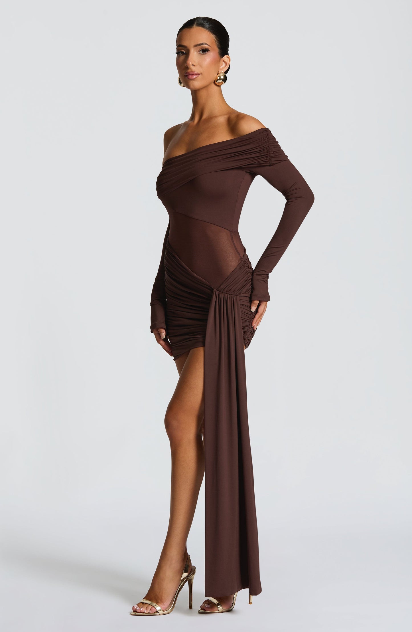 Mavra Mini Vestido - Castanho Ameixa