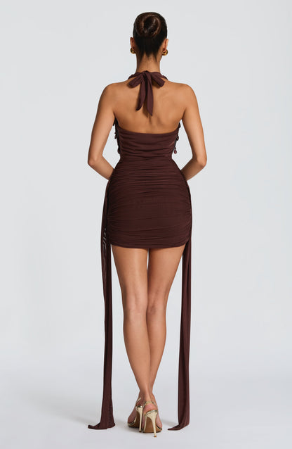 Mini Vestido Melona - Castanho Ameixa