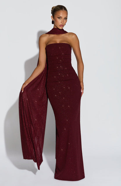 Pandra Maxi Dress - Vinho Cintilante