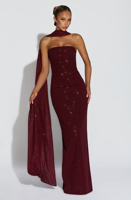 Pandra Maxi Dress - Vinho Cintilante