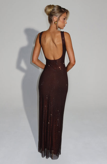 Petra Maxi Dress - Castanho Ameixa