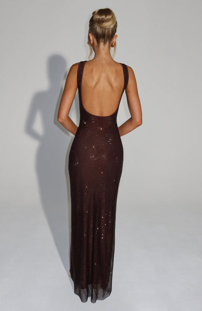 Petra Maxi Dress - Castanho Ameixa
