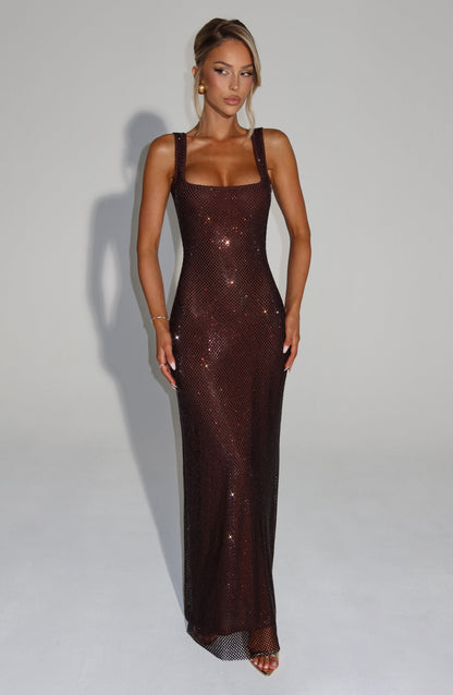Petra Maxi Dress - Castanho Ameixa