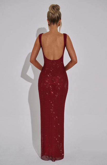 Vestido comprido Petra – Cor de Vinho