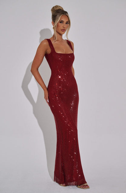 Vestido comprido Petra – Cor de Vinho