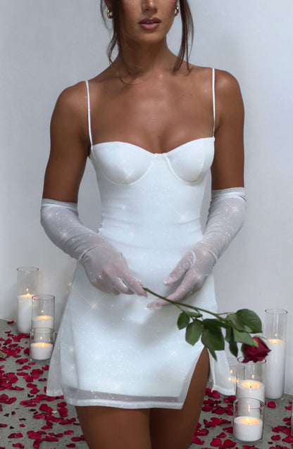 Luva Pixie - Branco Cintilante