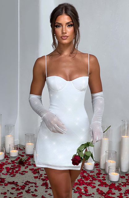 Luva Pixie - Branco Cintilante