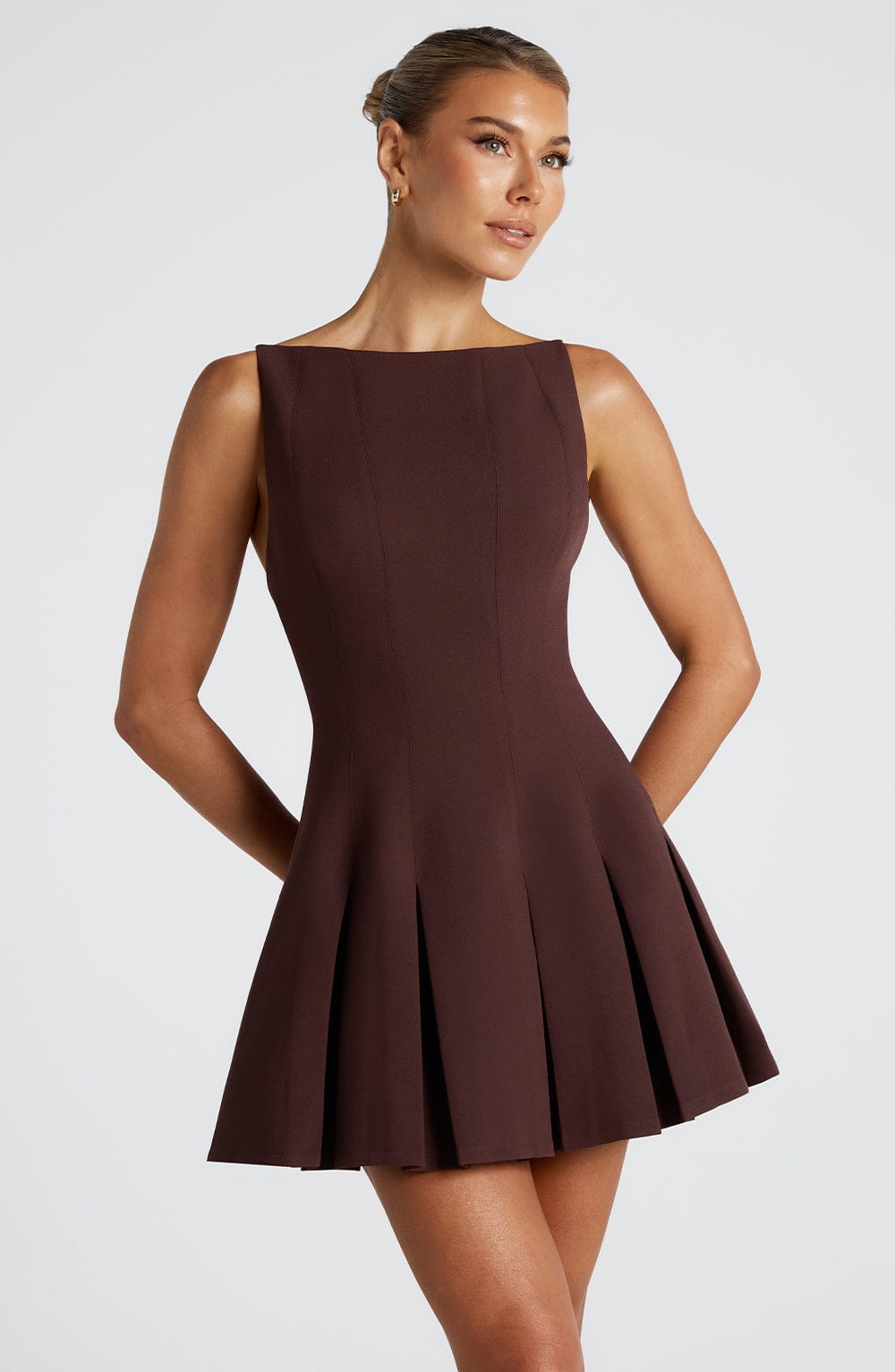 Rory Mini Vestido - Castanho Ameixa