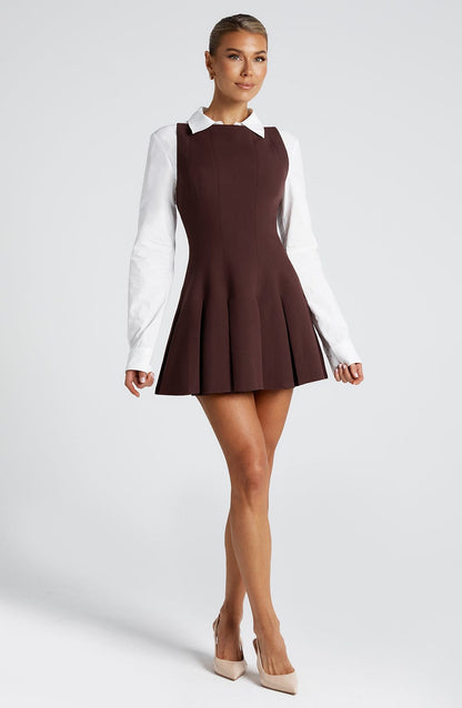 Rory Mini Vestido - Castanho Ameixa