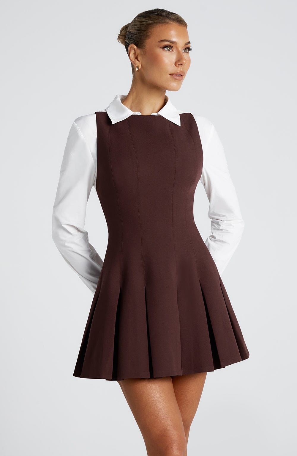 Rory Mini Vestido - Castanho Ameixa
