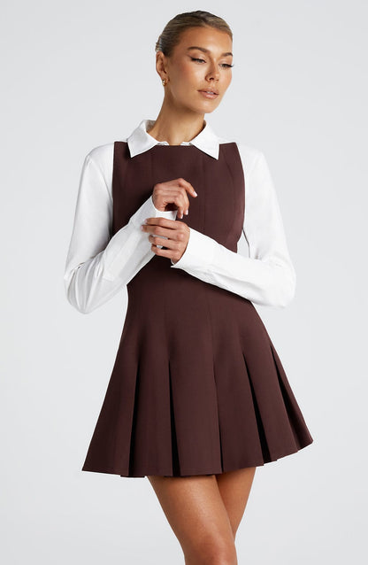 Rory Mini Vestido - Castanho Ameixa