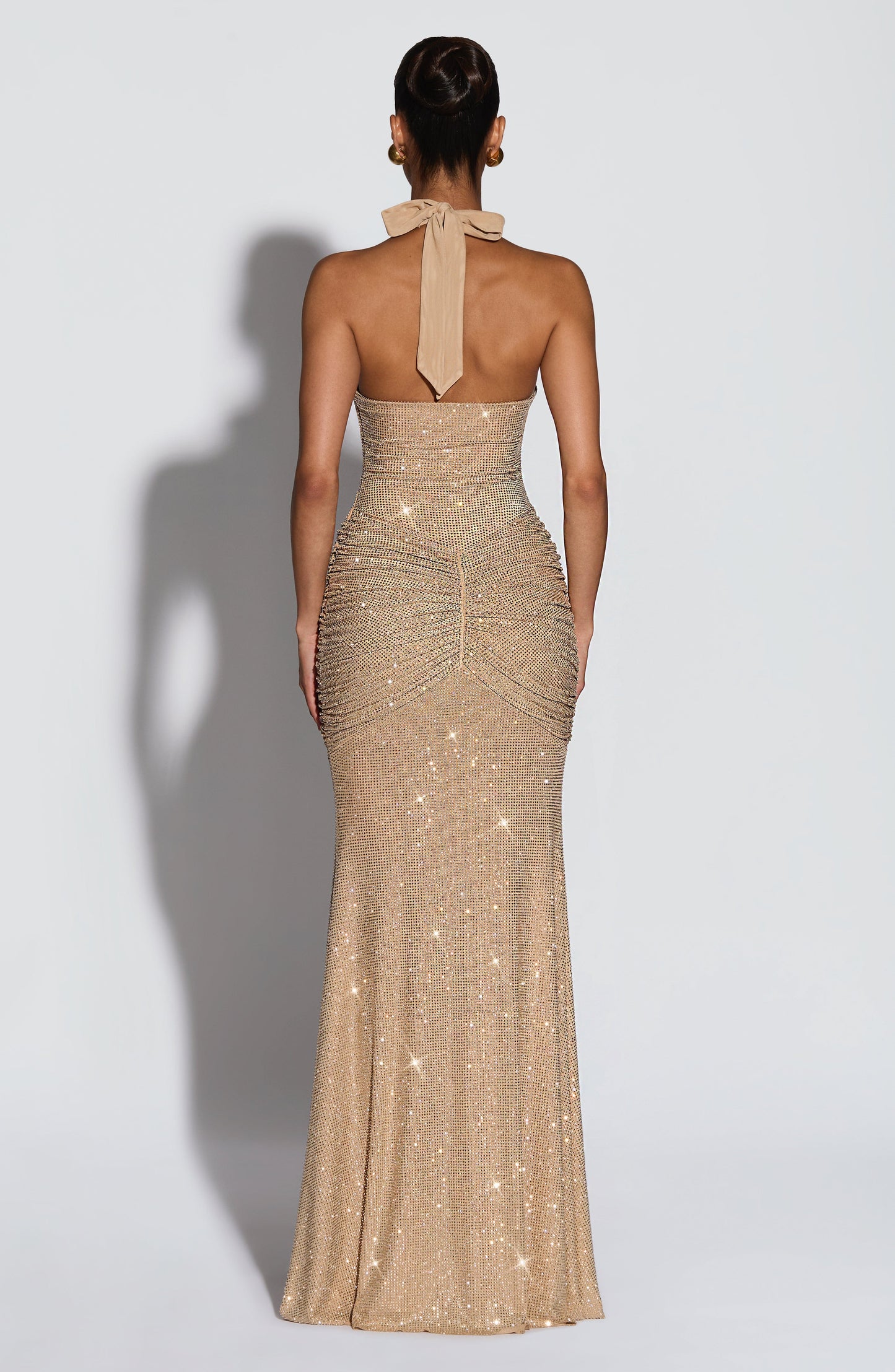 Vestido Maxi Rosetta - Brilho Dourado