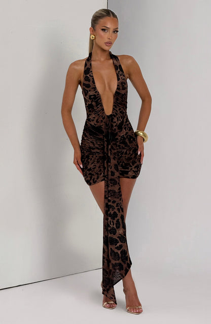 Mini Vestido Rosetta - Estampado Leopardo
